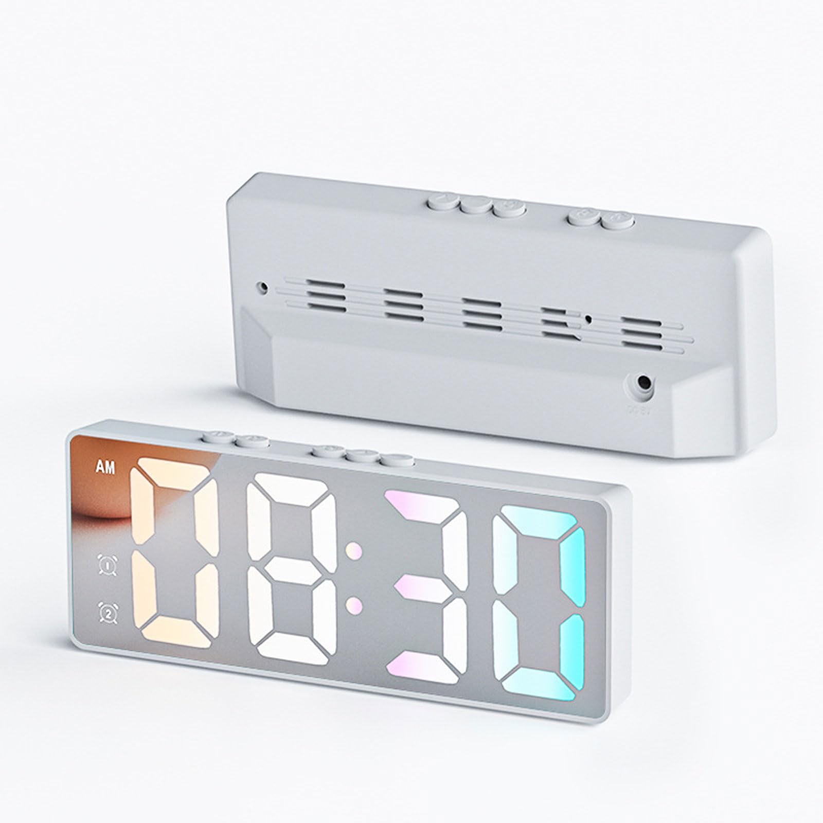 CNDsdrDT alarm clock, no Ticking Bedside Clock Snooze Function With Temperature, time