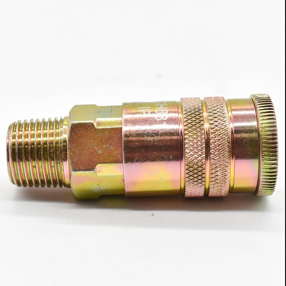 Interstate Pneumatics CH881 1/2 Inch Industrial Steel Coupler x 1/2 Inch Male NPT
