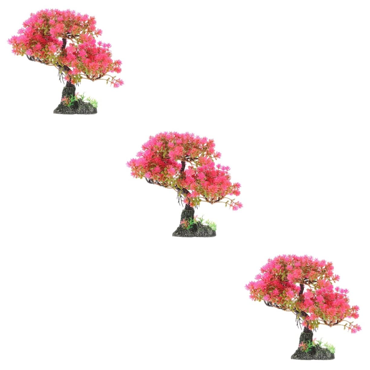 Milisten 3 Piezas Pecera Paisajismo Árbol Verdor Planta De Acuario Planta Al Aire Libre Plantas Artificiales De Interior Plantas De Acuario Planta Falsa Falso Vidrio Resina Bonsái