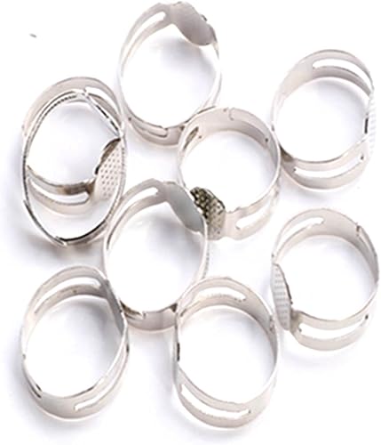 Miniatura 3 de 1.969 x 0.630 in Base plana ajustable almohadilla anillo bucle herramienta de fabricación de joyas DIY nuevo