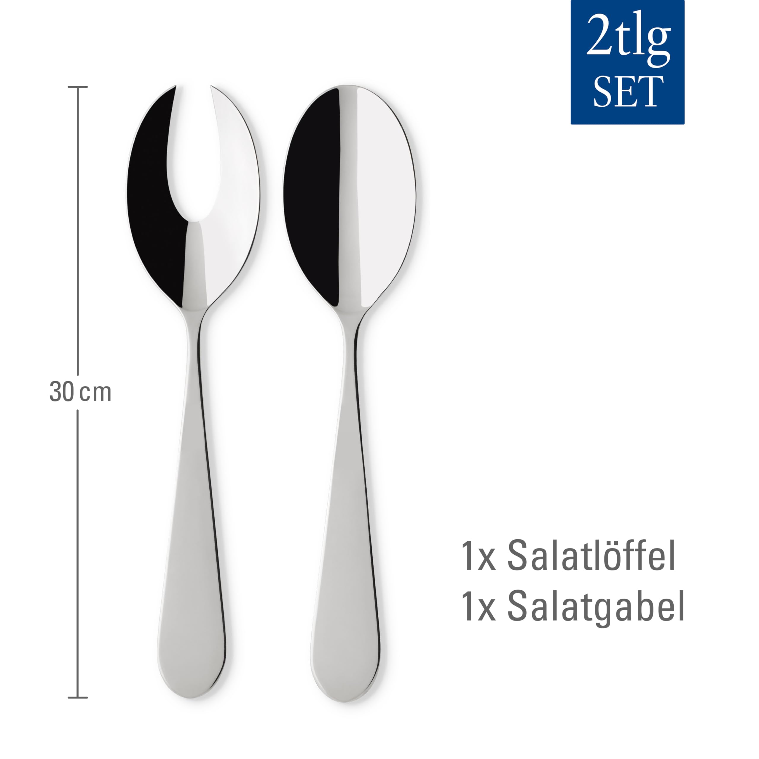 Villeroy & Boch Sereno XXL Cubiertos para ensalada, 2 piezas, Acero inoxidable