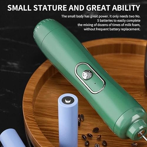 Miniatura 7 de Espumador de leche de mano, mezclador de bebidas a pilas para café, batidor eléctrico para hacer espuma, espumador de leche de acero inoxidable