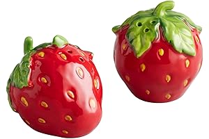 Charming Strawberry Salt and Pepper Shakers - Hand Painted Gift Worthy Seasoning Servers