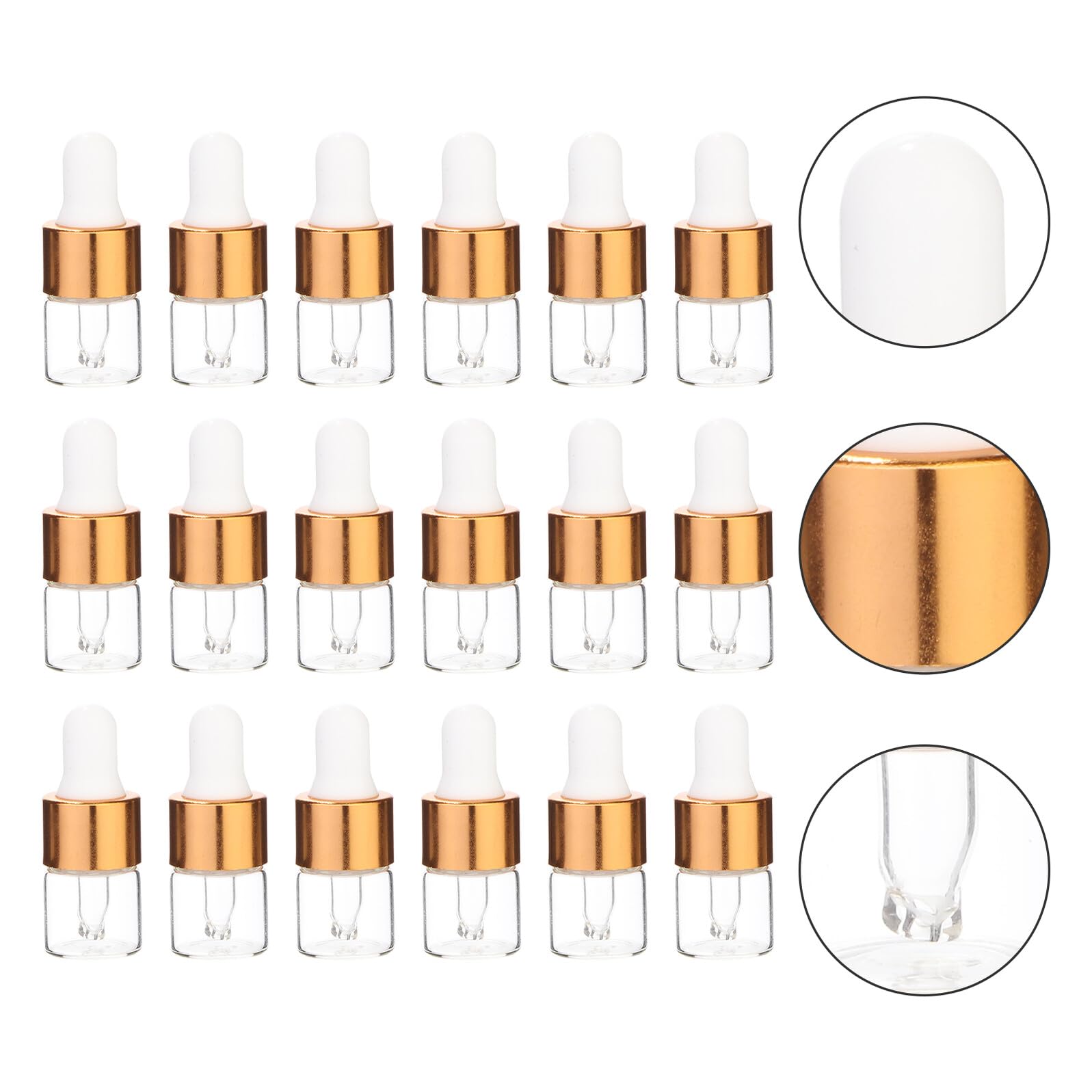 Angoily Feier Wiederbefüllbare Glas Tropfflasche 1ml mit Tropfer, 100 Stück