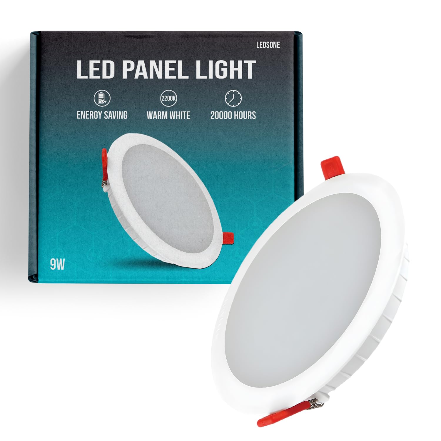 LEDSone Ceiling Panel Lights Energy Saving 9W Suspended Backlit Light 900LM 6000K Cool Waterproof Daylight Bright Equivalent for Commercial Office Store Restaurant for Best Decorative Design.