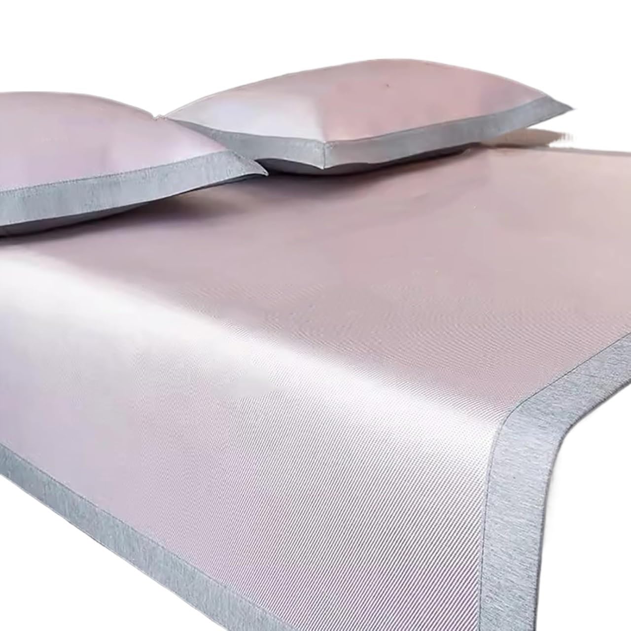 Ice Silk Cooling Bed Sheet, Ice Silk 3-Piece Summer Sleeping Mat Set Multicolor Multiple Sizes Foldable(Pink,150x200cm/59"x79")