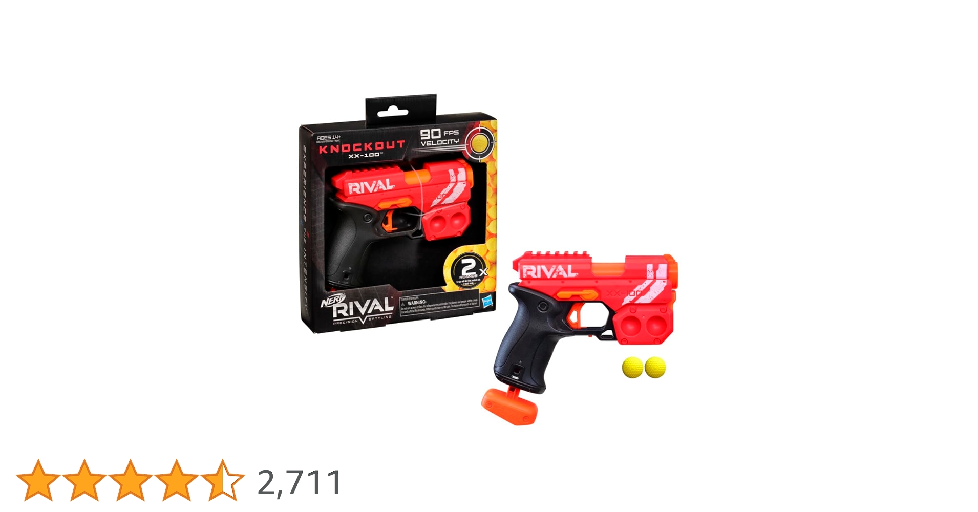 NERF RIVAL　HERACLES & KNOCKOUT Nerf - Rival Knockout XX-100 Toy Gun - Round Storage, 90 FPS