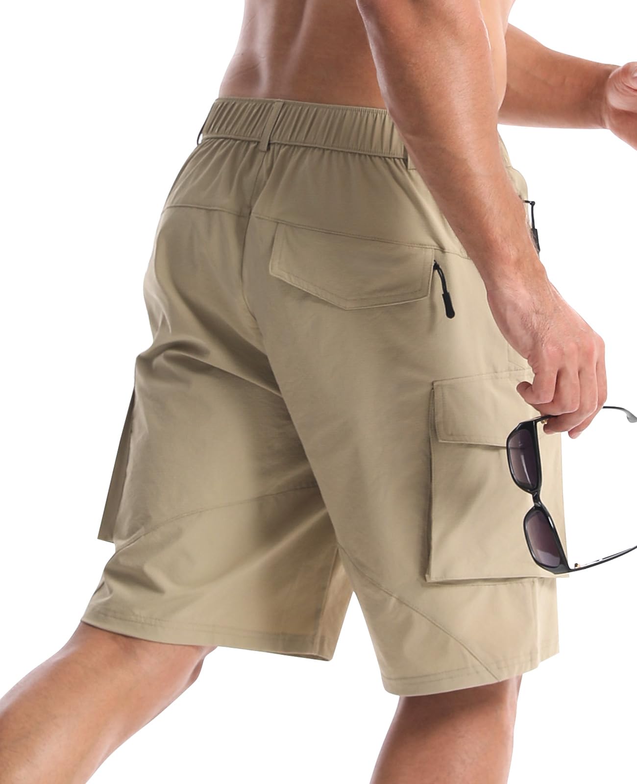 Bermuda Shorts Homme Cargo Travail Poche Zippée Randonnée Sport