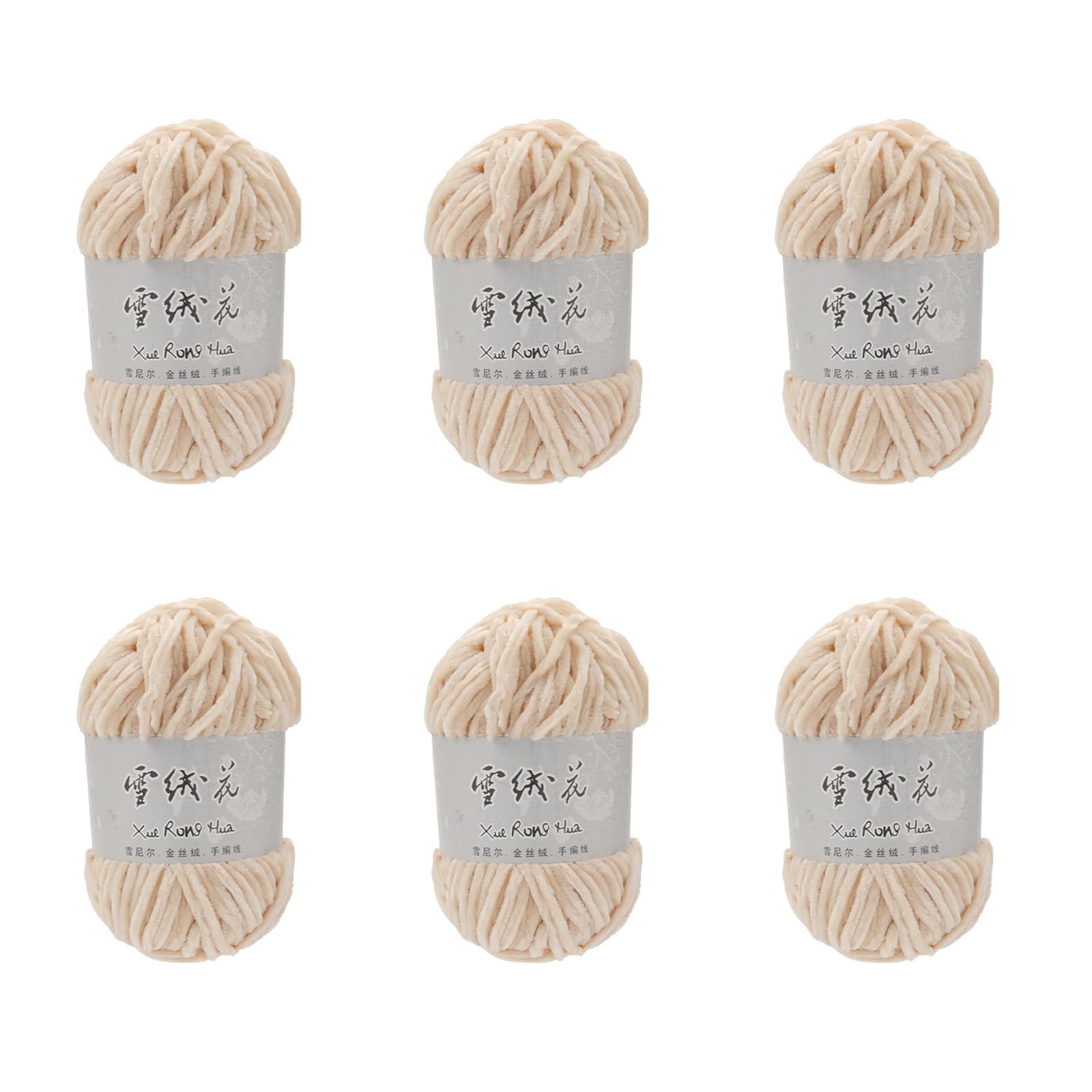 Tsophreniq 6Rolls of Crochet Yarn Crochet Yarn 100g Per Roll Baby Blanket for Knitting Crocheting Blanket Soft Knitting Machine Washable
