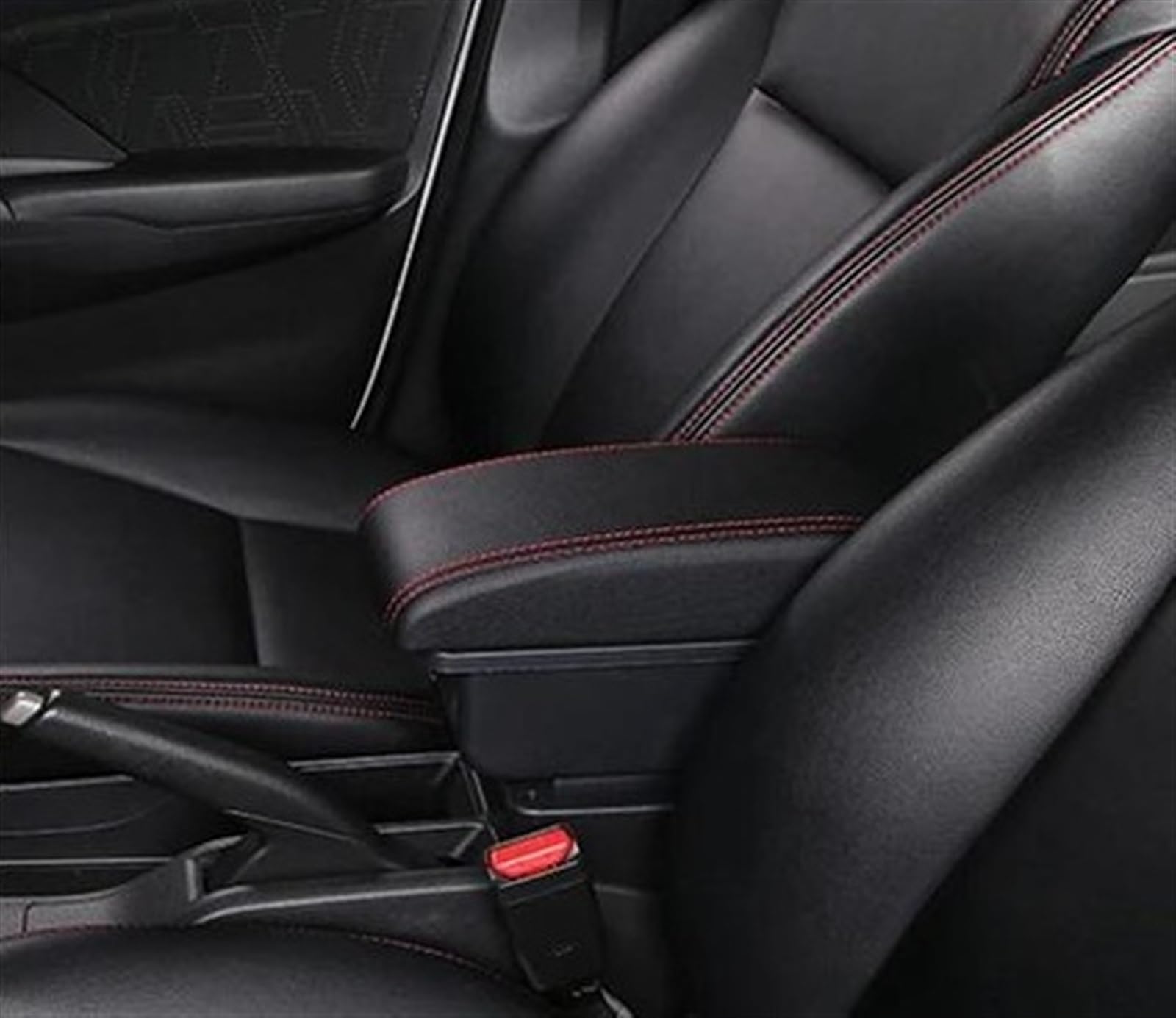 NOHEEU Car Center Console Storage Box Multifunctional Armrest Interior Accessories For SX4 2011-2022(B1 Black red 3USB)
