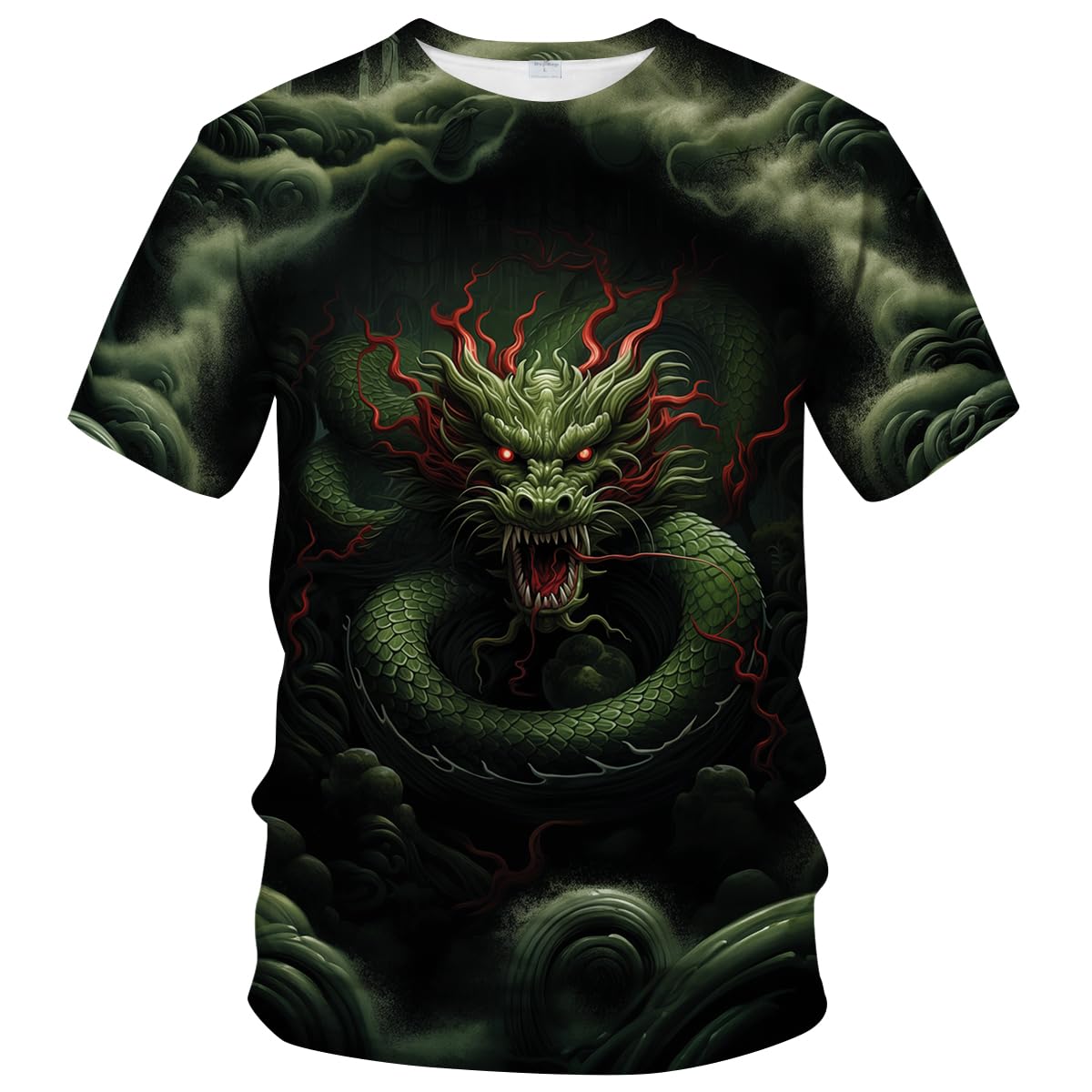 WHNBCW Mythology Chinese Dragon T-Shirt Funny Anime Graphic Tee Shirt