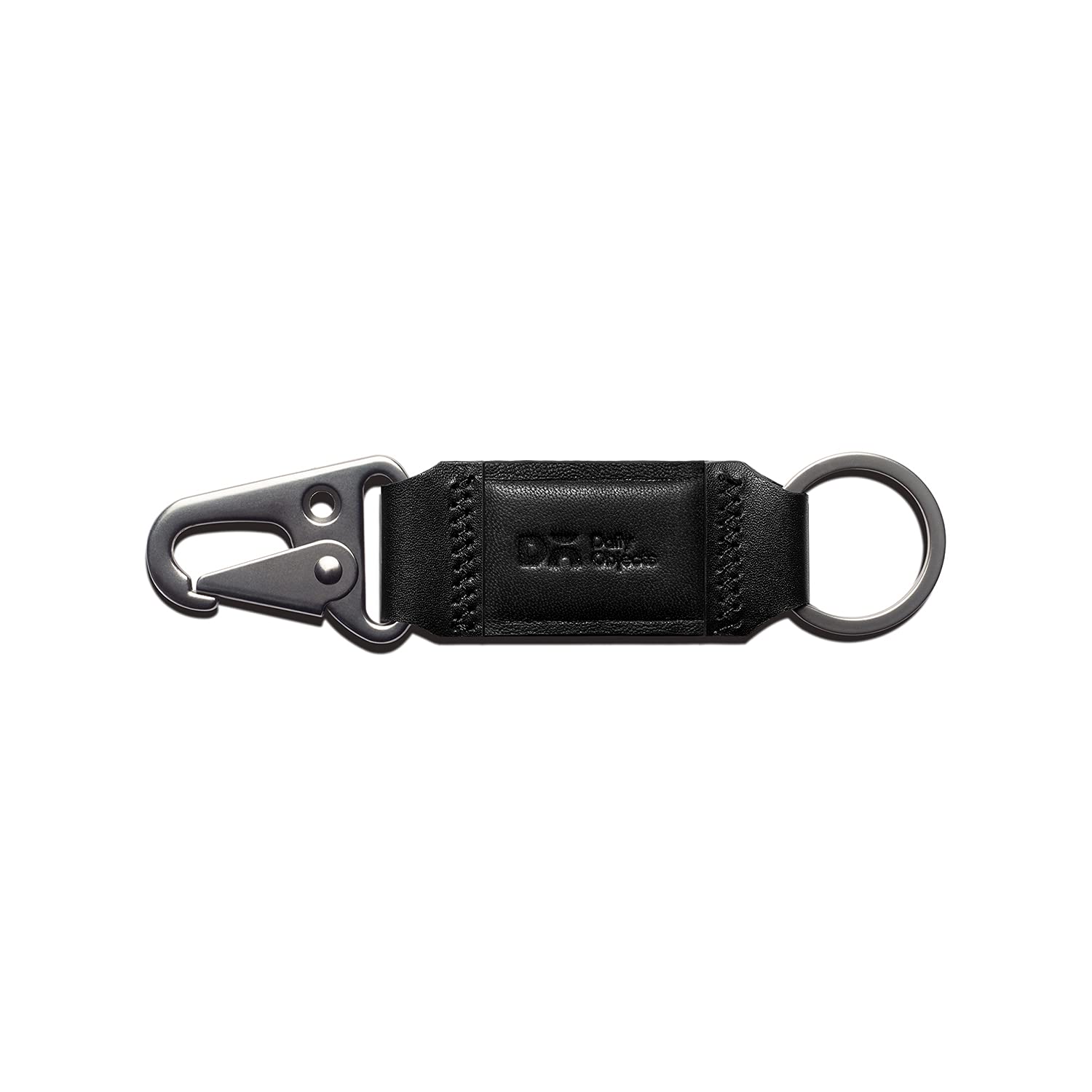 leather stainless steel clip and keyring Keychain