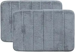 Kit 2 Tapetes Soft Emborrachados Antiderrapantes, Cinza, Super Macio