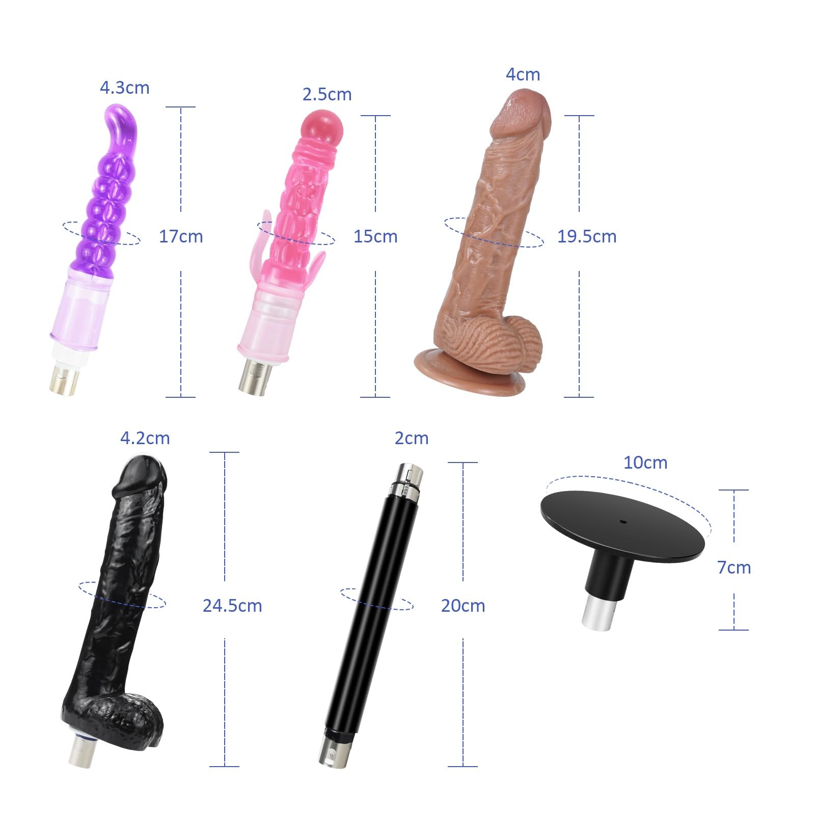 Sexmaschine Fuck Machine Fickle Maschinen & geräte Sexspielzeug für Paare Extrem Sex Masturbations Anal Dildo und Saugnapf-Adapter 6*Dildo Fickmaschine für Frauen Männer (Matte-black)