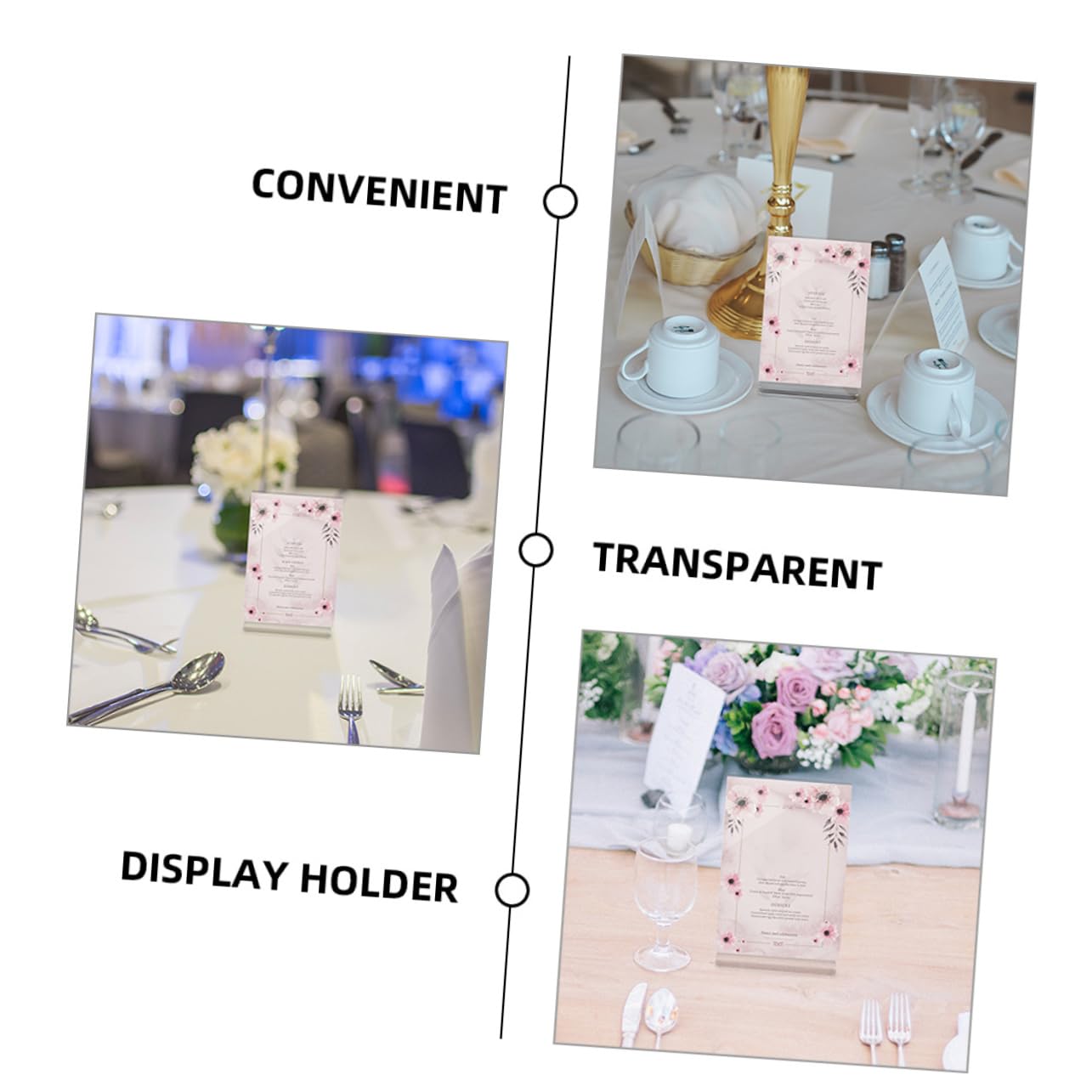 NUOBESTY Acrylique Présentoirs à Menus Format A6, Lot de 10, Modèle en T, Base Antidérapante et Stable pour Table, Restaurant et Comptoir