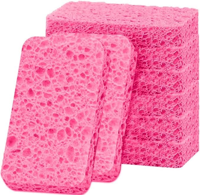 Image of 36 - Pack Non-Scratch Scrub Sponges - Sponges for Dishes and Washing Dishes, Cleaning Sponges for Kitchen Home and More（Pink）