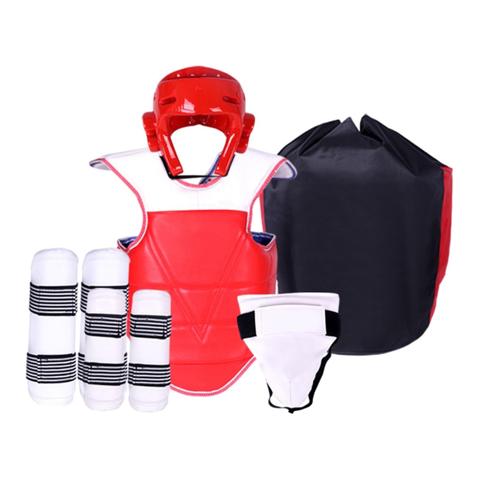 Amagogo 5-teilige Taekwondo-Schutzausrüstung, Box-Tiefschutz, gepolsterte Karate-Sparring-Ausrüstung für -Grappling