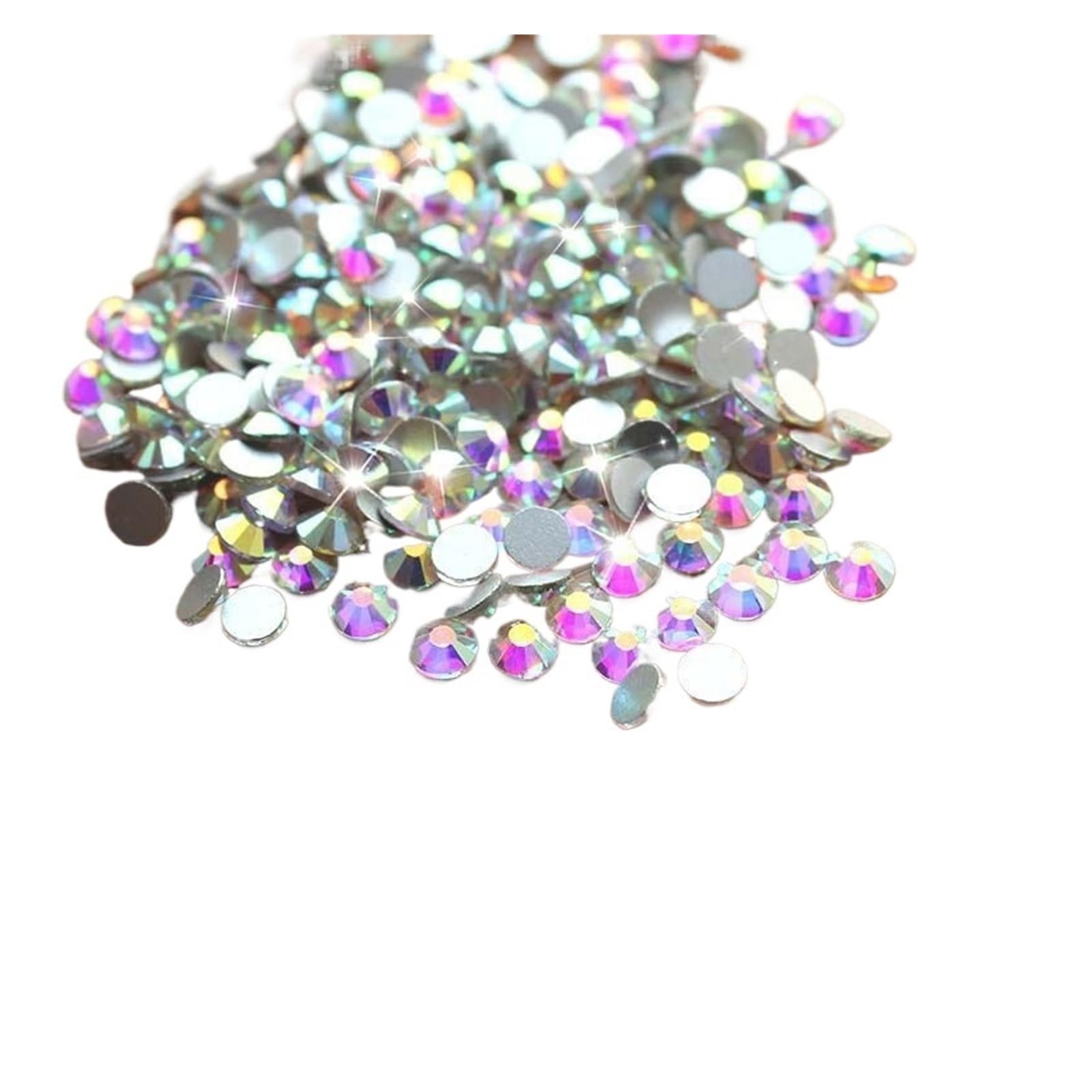 Piedras De Strass Hotfix Piedras de imitación con brillantina, cristal AB, sin fijación en caliente, parte trasera plana, for costura y telas, for prendas, decoración uñas(SS30-288PCS)