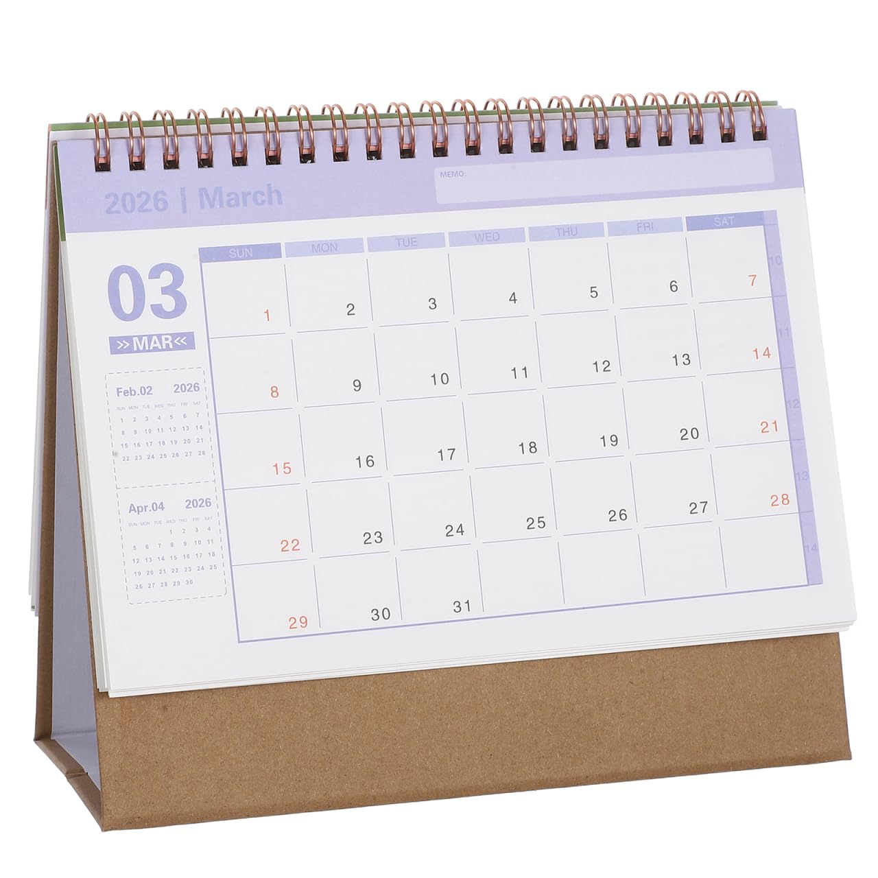 UKCOCO 2026 Desktop Flip Calendar – 18-Month July 2025–Dec 2026 Planner, Ink-Proof Paper, Dual-Sided Monthly & To-Do, Kraft Stand for Home Office School — image 1