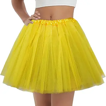 Women's 5-Layer Tulle Tutu Skirt, Adult Dance Ballet Tulle Dress,Teens Halloween Cosplay Running Tutu