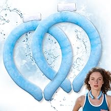 Neck Cooling Tube, Neck Ice Pack Wrap, Wearable Body Cooling Tube for Hot Weather, Instant Cooling Refresh for Outworkers,Sports, Summer Parades and Celebrations (2pcs Blue)