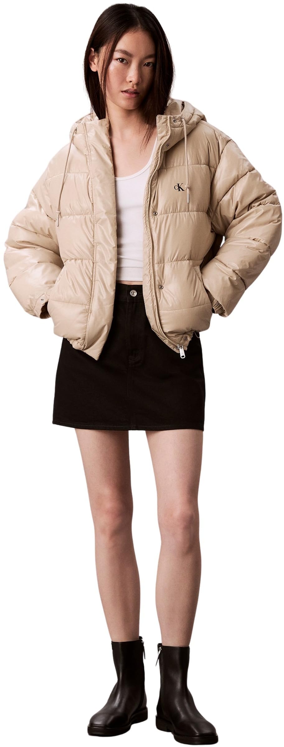Calvin Klein Donna Piumino Shine con Cappuccio