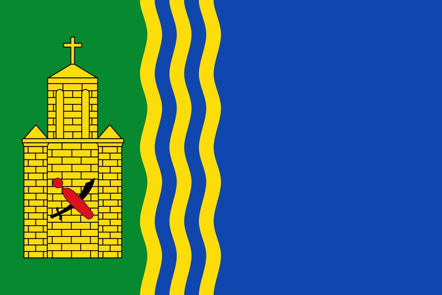 Drapeau large Vierlas proportion 2/3 pour pavoiser vos façades lors des fêtes locales