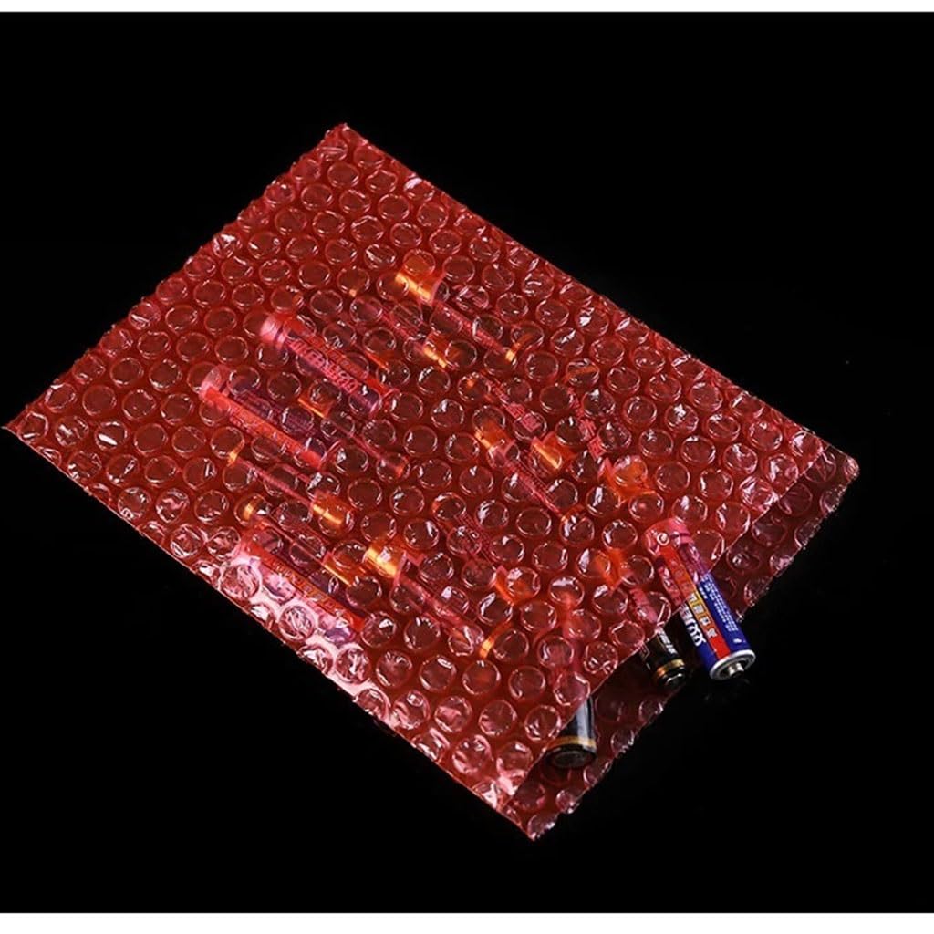 Antistatischer Umschlagbeutel Aus Rotem Luftpolsterschaum | Faltbar, in mehreren Größen erhältlich. Elektronikschutz, staubdicht, wiederverwendbar.(20x30cm 100pcs)