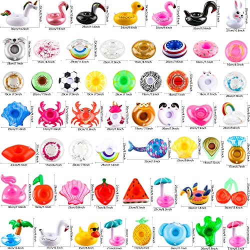 Sonarun 60 Pack Inflatable Drink Holders Inflatable Pool Cup Coasters Inflatable Drinking Cup Holder with Air Pump for Swimming Pool Beach Holiday Party Supplies - image 2