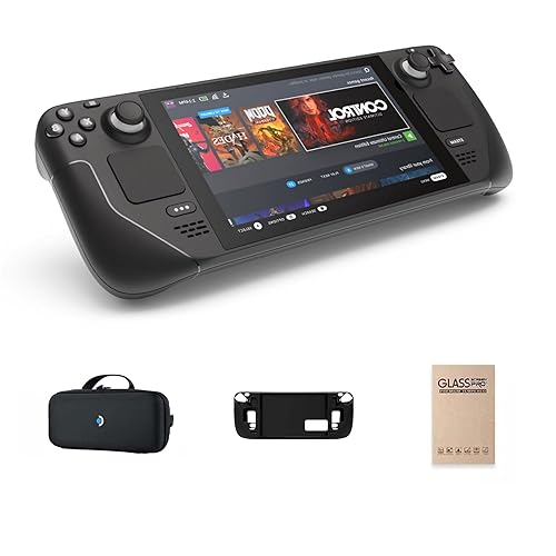 Valve Steam Deck 512GB Handheld Gaming Console with Carring Case, 1280 x 800 LCD Display, Bundle Silicone Soft Cover Protector & Tempered Glass Film