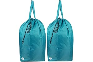 2-Pack Ultra-Durable Nylon Laundry Bags with Effortless Drawstring Closure