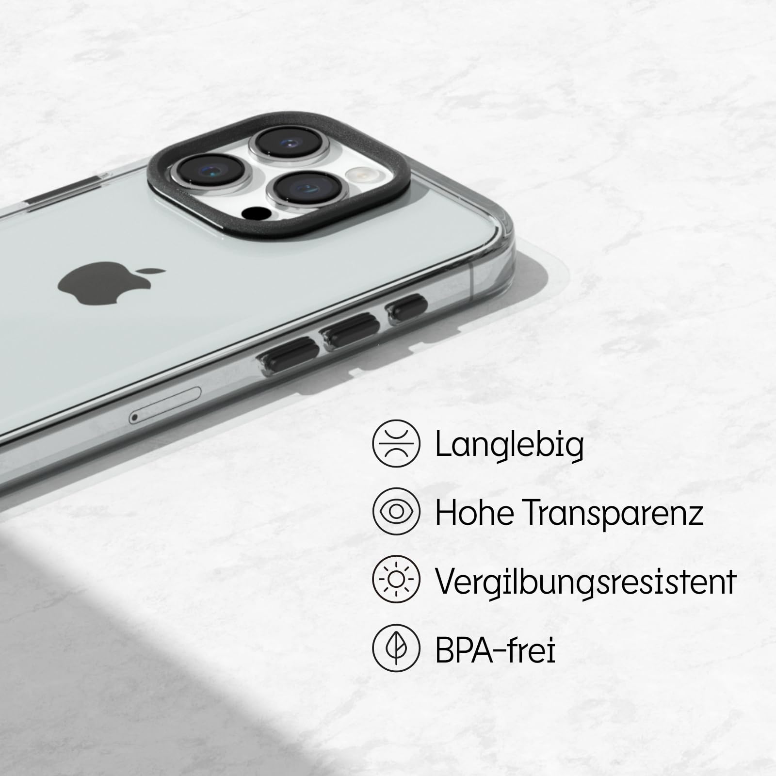 RhinoShield Clear Hülle für iPhone 15 Pro | Anti-Vergilbung, transparent, hohe Klarheit, stoßfest, Fallschutz nach Militärstandard