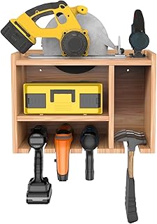 Oududianzi Power Tool Organizer, Power Tool charging station, Drill Charging Station, Drill Holder Storage Wall Mount Shelf Rack, Cordless Drill Organizer, Cordless Drill Storage, Power Tool Storage