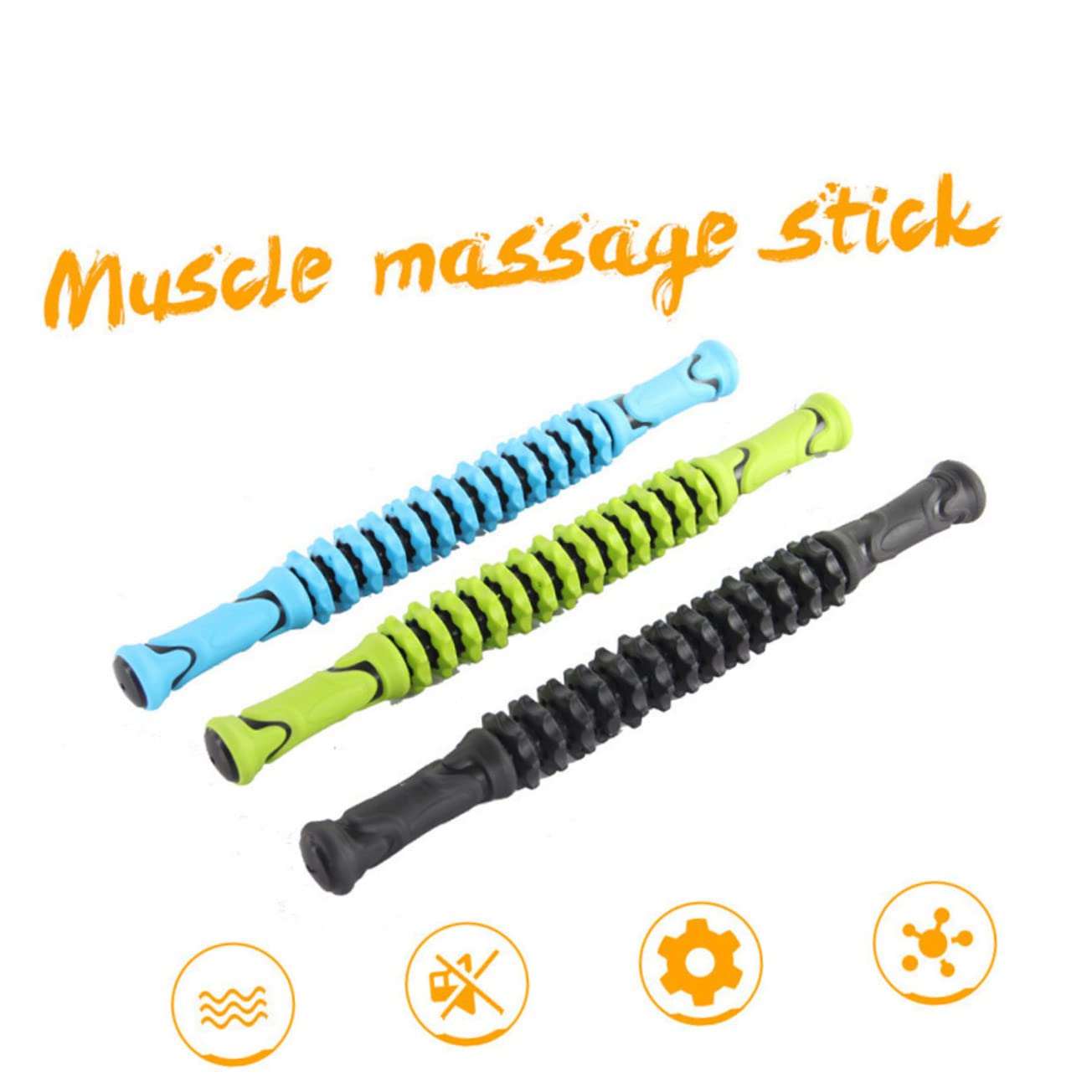 Rullo Massaggiante per Muscoli, Bastone per Massaggio Corpo Intero, Rilassa i Muscoli e Favorisce la Circolazione, per Yoga, Blu