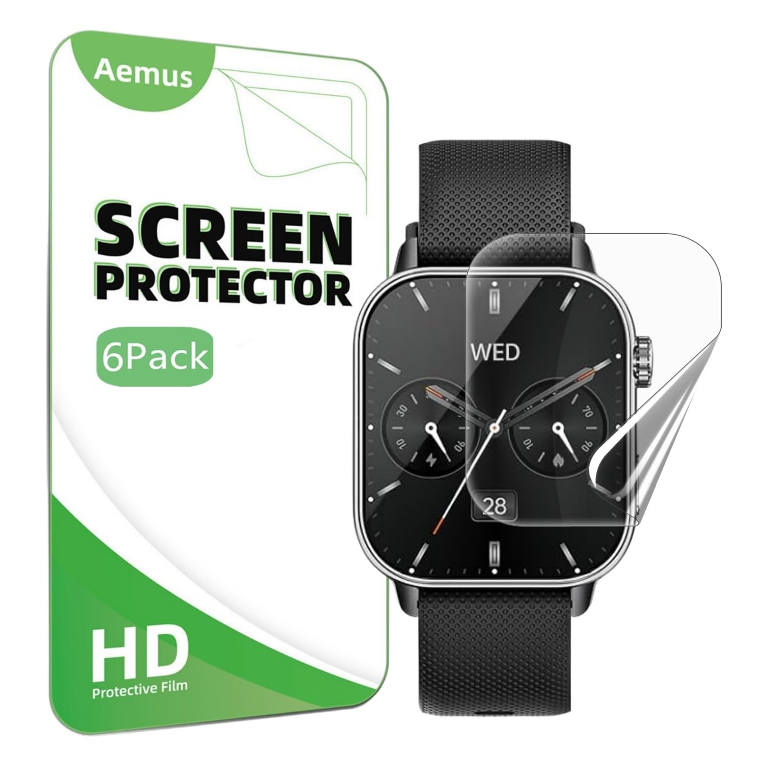 Aemus Screen Protector Compatible for MFVLP Smart Watch 1 85 6 Pack Clear TPU Soft Film For LC210