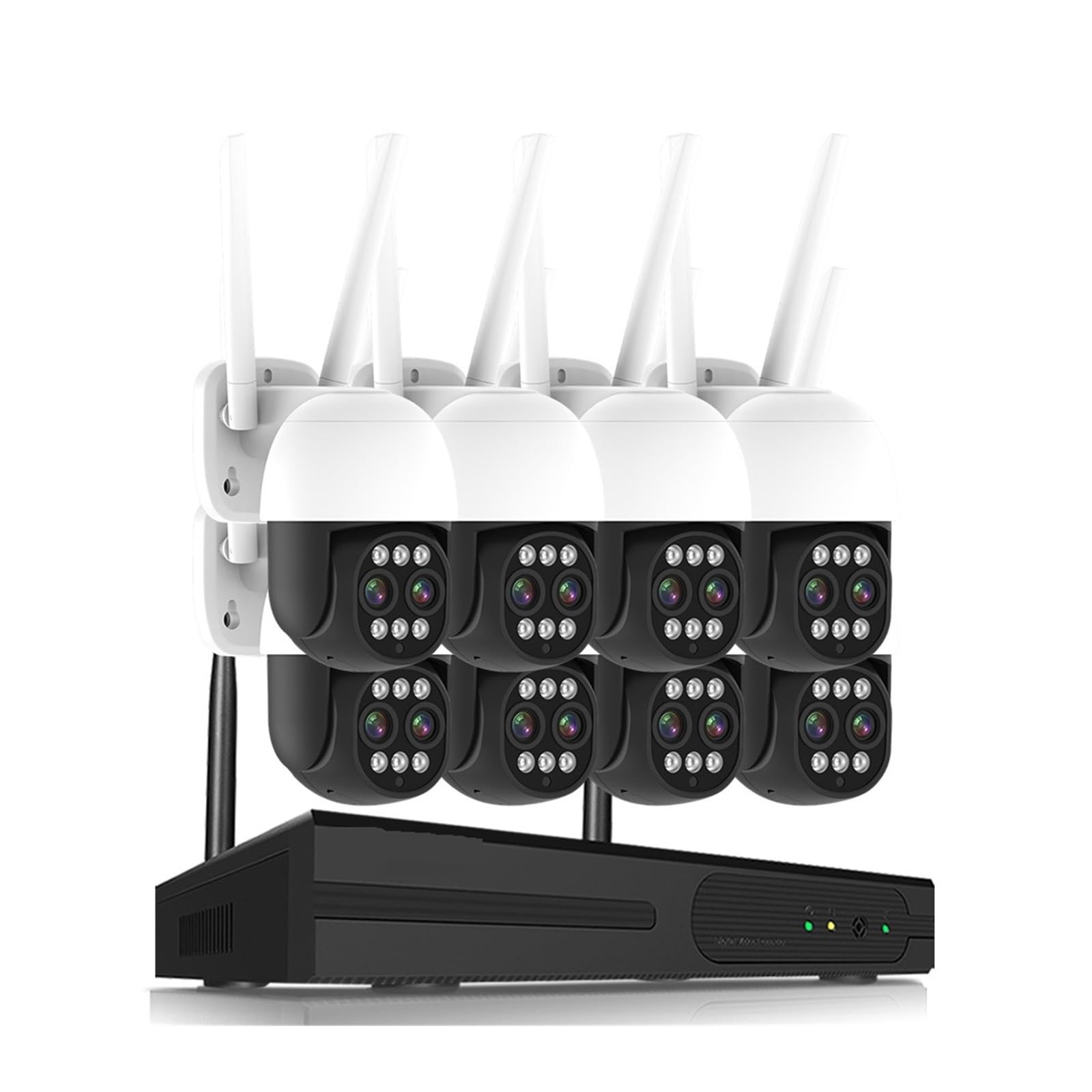 Kamera bezpieczeństwa, 4K 8MP 5MP HD CCTV System nadzoru 2-kierunkowy wodoodporny podwójny obiektyw PTZ kamera bezpieczeństwa IP 10CH P2P NVR zestaw wideo(None,8 Camera 10CH NVR)
