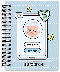 Caderno de Senha Vovó e Vovô Tamanho A5 (Vovô, Azul)