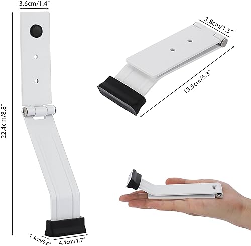 Miniatura 4 de Sumnacon Tope de puerta resistente blanco para la parte inferior de la puerta, tope de puerta de metal con adhesivo y tornillos, elegante tope de