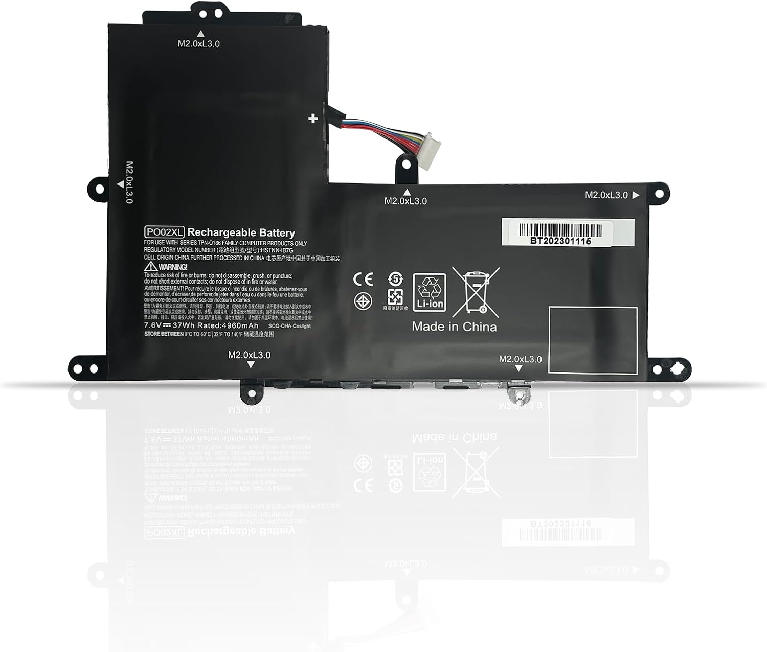 PO02XL HSTNN-DB7G TPN-Q166 823908-1C1 823908-2C1 824560-005 HSTNN-IB7G Laptop Battery Compatible with HP Stream 11-R 11-R014WM Pro G2 G3 Series(7.6V 37Wh)