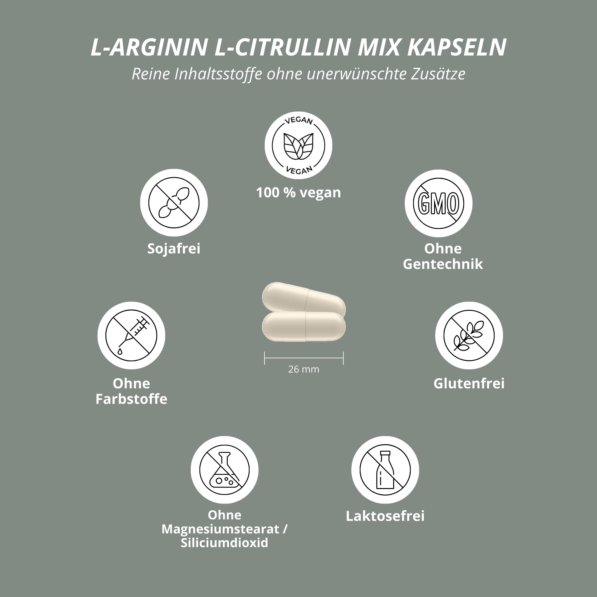 Nutri + Arginin Citrullin Kapseln - 360 Caps hochdosiert + vegan - 3000 mg L-Citrullin Malat + L-Arginin Base - Premiumqualität ohne + Zusätze