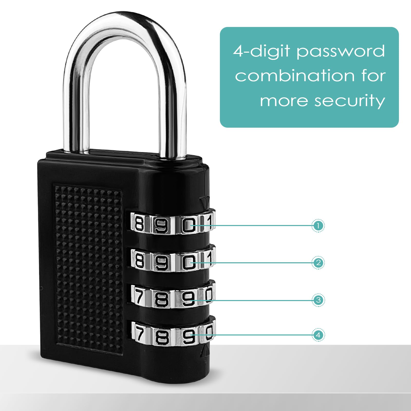 4 Lucchetti A Combinazione 4 Cifre - In Lega Di Zinco, Impermeabili, Per Armadietti, Valigie E Cancelli - Foto 8