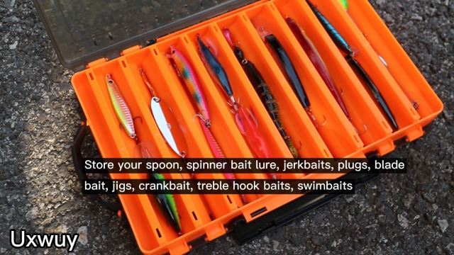 Uxwuy Fishing Lure Box Double Sided Tackle Box 18 Compartment Lure Box 3700 Tackle Tray Crankbait Storage Spinner Bait Tackle Box Large Bait Box : Sports & Outdoors
