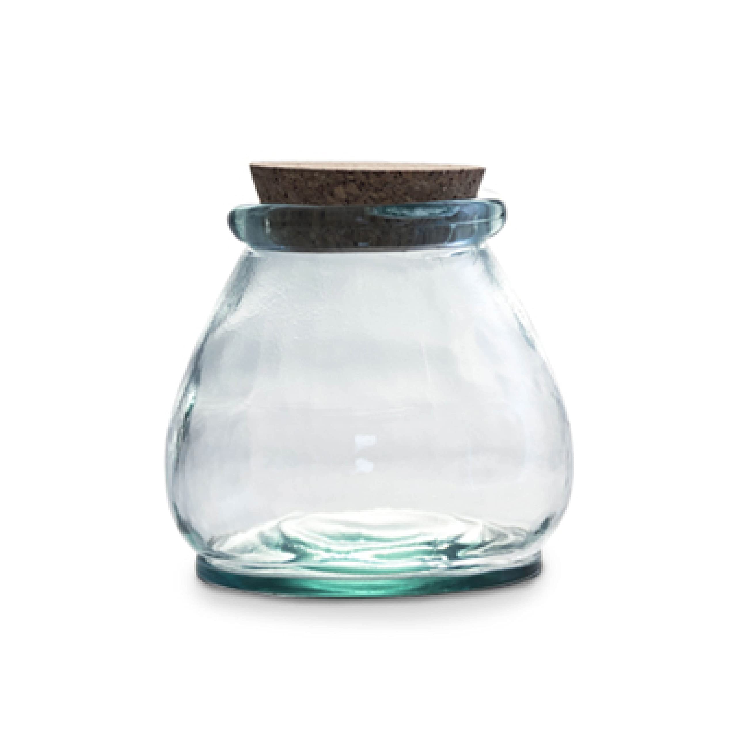 Tower NL826197 Natural Life Glass Storage Jar with Cork Lid, Sustainable & Recycled, 800ml