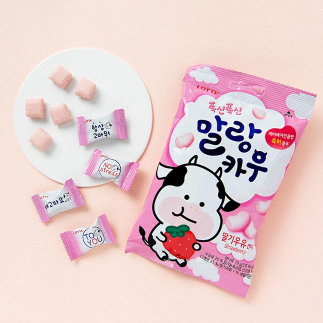 Korean Market | Caja Misteriosa de Dulces Coreanos | Un Regalo Dulce | 1 Caja Galletas Choco, 2 Refrescos, 2 Sticks Galleta y Choco, 2 Nubes de Caramelo, 2 Algodón de Azúcar y 2 Gominolas Coreanas