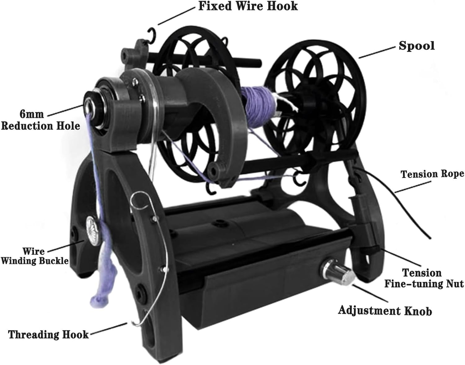 Electric Spinning Wheel, Automatic Yarn Winding Machine, Knitting Wool Yarn Winder, Speed Control, Forward and Reverse, for Yarn Weaving, Mixed Roving Process