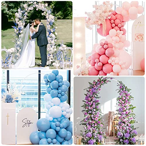 Image of Putros Arch Backdrop Stand 7.2ft, Metal Wedding Arch Stand, White, Arched Background Frame for Birthday Party, Baby Shower, Graduation, Photography Decoration