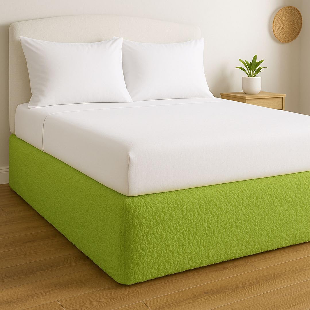 John Aird Lime Teddy Fleece Elasticated Divan Bed Valance (, Double)