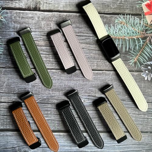 Correa de cuero compatible Fitbit Charge 2 con hebilla magnética miniatura 6