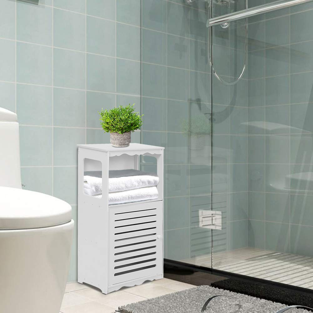 Armadietto Da Bagno Con Ante - Piccolo Mobile Per Spazi Angolari Bianco - Foto 3