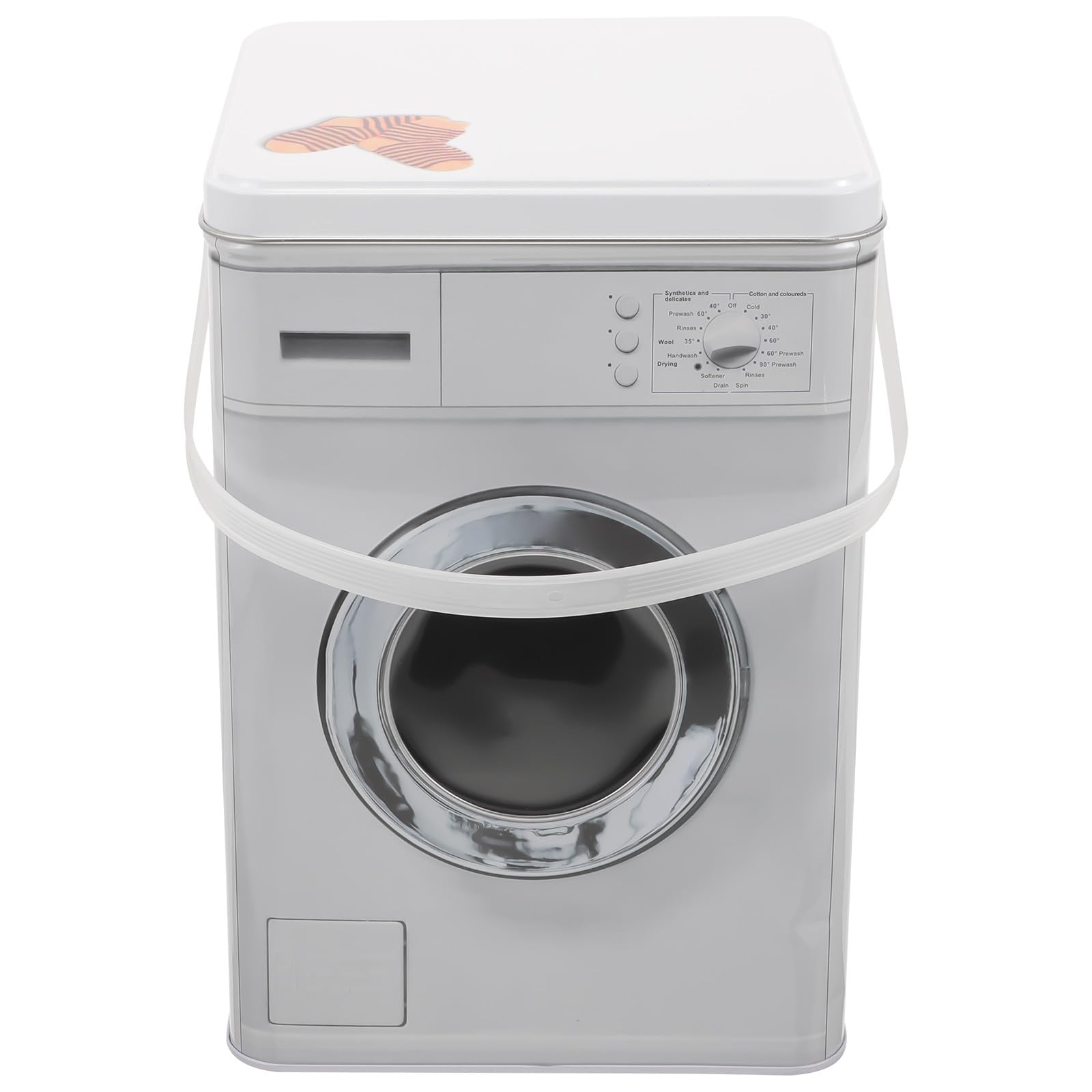 CALLARON Powder Design Iron Storage Container with Laundry Stylish Large Capacity and Lightweight Machine Shaped Laundry Capsule Storage Bucket Organisation Washing Home